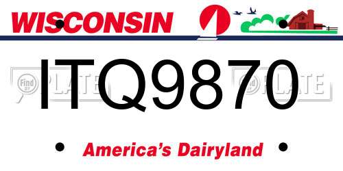 ITQ9870 Wisconsin License Plate