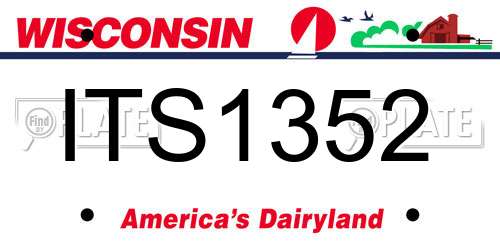ITS1352 Wisconsin License Plate