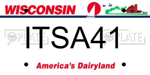 ITSA41 Wisconsin License Plate