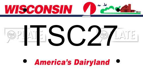 ITSC27 Wisconsin License Plate
