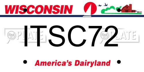 ITSC72 Wisconsin License Plate