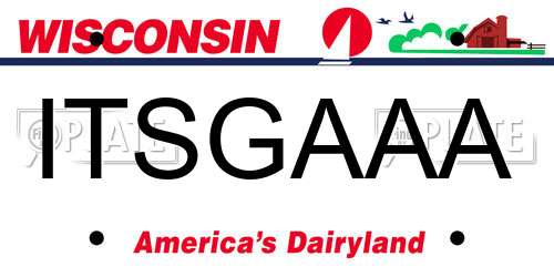 ITSGAAA Wisconsin License Plate