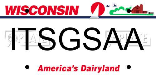 ITSGSAA Wisconsin License Plate