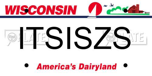ITSISZS Wisconsin License Plate