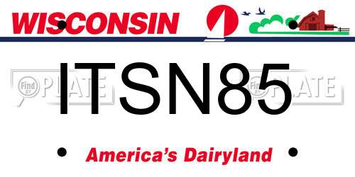 ITSN85 Wisconsin License Plate