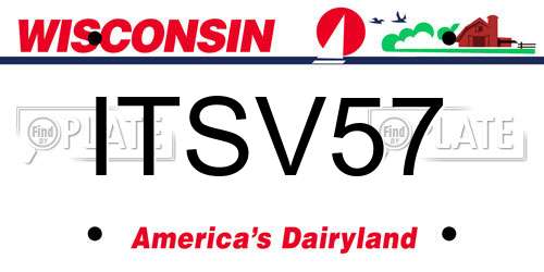 ITSV57 Wisconsin License Plate