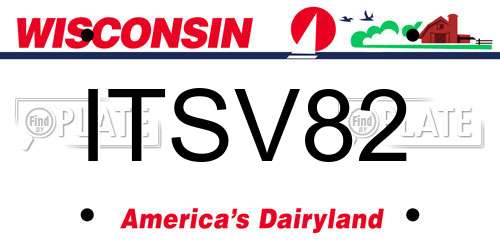 ITSV82 Wisconsin License Plate