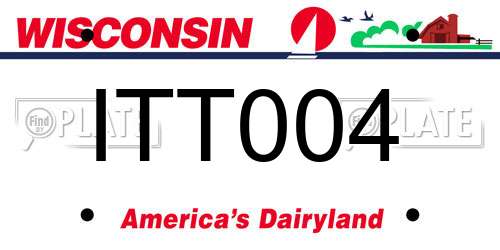 ITT004 Wisconsin License Plate