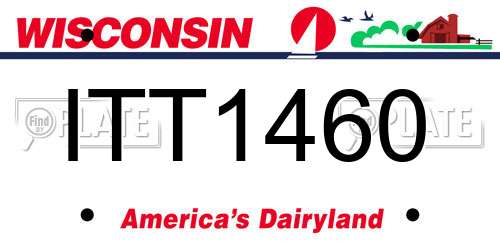 ITT1460 Wisconsin License Plate