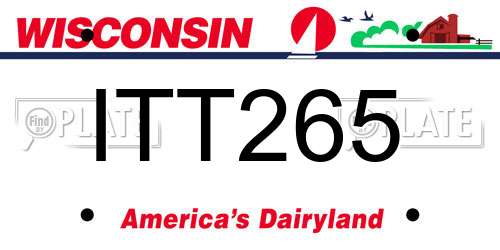 ITT265 Wisconsin License Plate