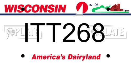 ITT268 Wisconsin License Plate
