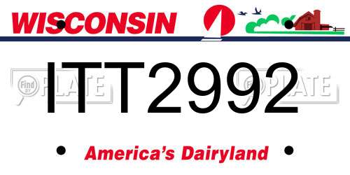 ITT2992 Wisconsin License Plate