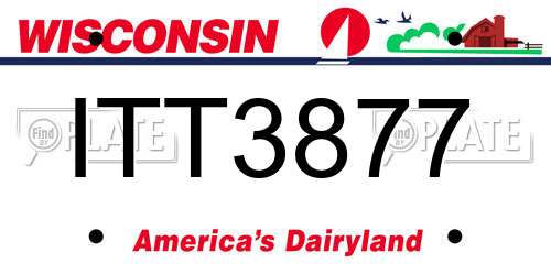 ITT3877 Wisconsin License Plate