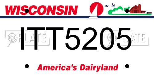 ITT5205 Wisconsin License Plate