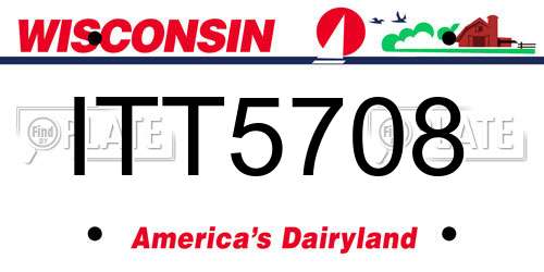 ITT5708 Wisconsin License Plate