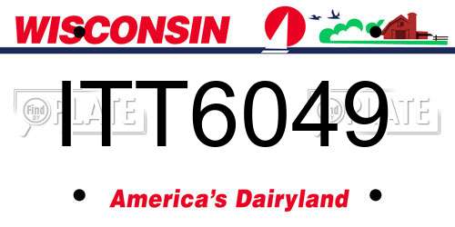 ITT6049 Wisconsin License Plate