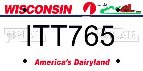 ITT765 Wisconsin License Plate