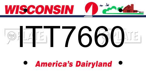 ITT7660 Wisconsin License Plate