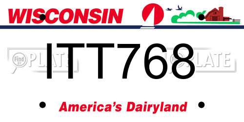 ITT768 Wisconsin License Plate