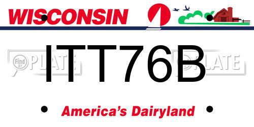 ITT76B Wisconsin License Plate