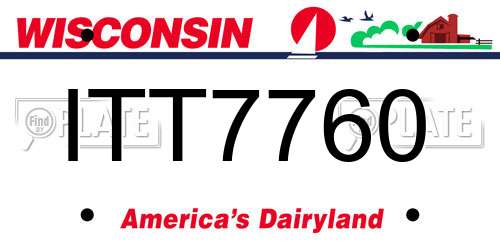 ITT7760 Wisconsin License Plate
