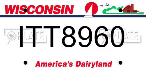 ITT8960 Wisconsin License Plate