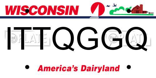 ITTQGGQ Wisconsin License Plate