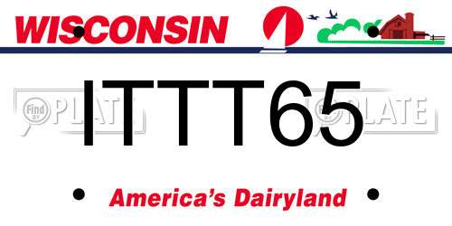 ITTT65 Wisconsin License Plate