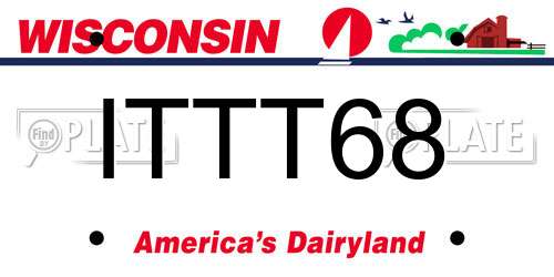 ITTT68 Wisconsin License Plate