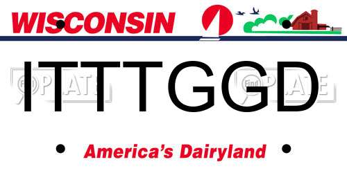 ITTTGGD Wisconsin License Plate