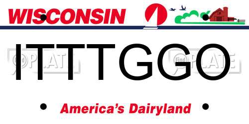 ITTTGGO Wisconsin License Plate