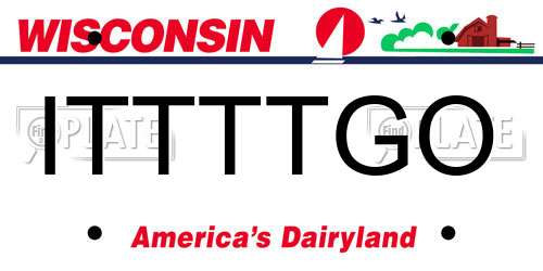 ITTTTGO Wisconsin License Plate