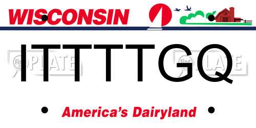 ITTTTGQ Wisconsin License Plate