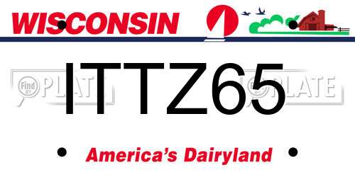 ITTZ65 Wisconsin License Plate