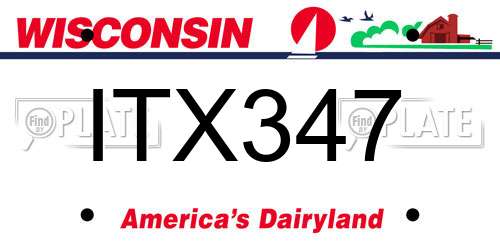 ITX347 Wisconsin License Plate