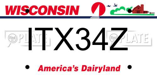 ITX34Z Wisconsin License Plate