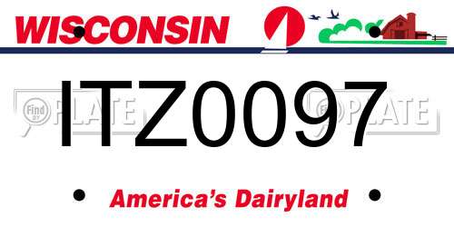 ITZ0097 Wisconsin License Plate