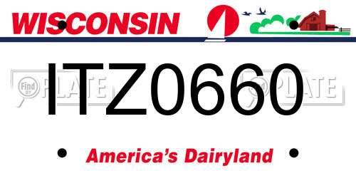 ITZ0660 Wisconsin License Plate