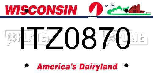 ITZ0870 Wisconsin License Plate