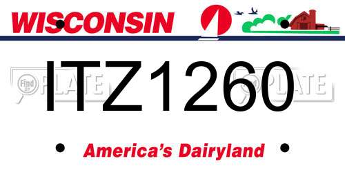 ITZ1260 Wisconsin License Plate