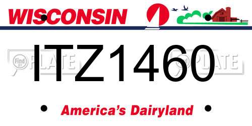 ITZ1460 Wisconsin License Plate