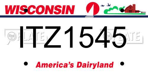 ITZ1545 Wisconsin License Plate