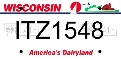 ITZ1548 Wisconsin License Plate