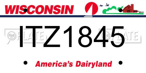 ITZ1845 Wisconsin License Plate