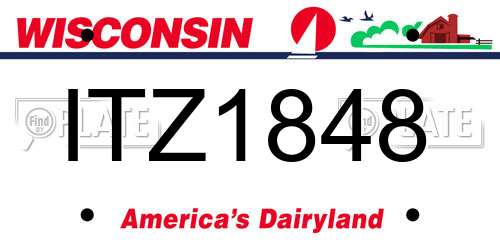 ITZ1848 Wisconsin License Plate