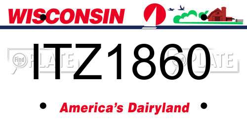 ITZ1860 Wisconsin License Plate