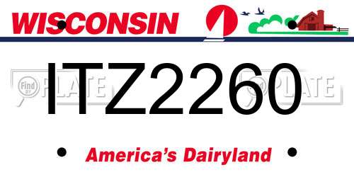 ITZ2260 Wisconsin License Plate