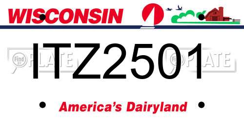 ITZ2501 Wisconsin License Plate