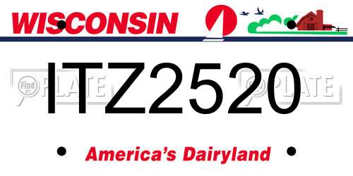 ITZ2520 Wisconsin License Plate