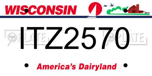 ITZ2570 Wisconsin License Plate